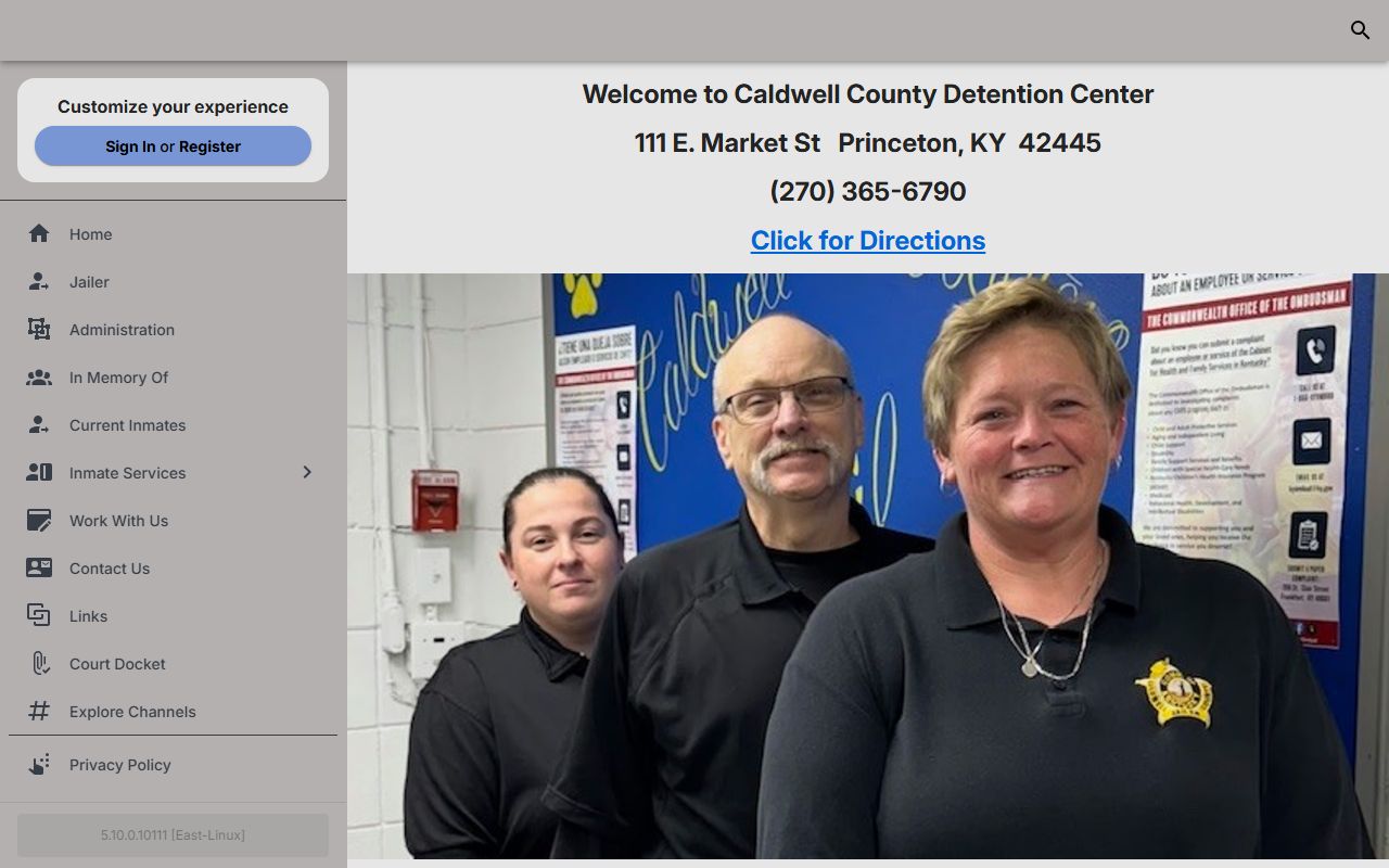 Caldwell County inmate population jail homepage and custody contact source